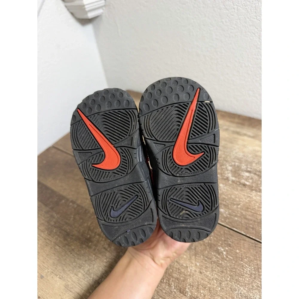 Nike Air More Uptempo DM0020-001 Black Red Toddler Kids Sneakers Shoes Size 8C